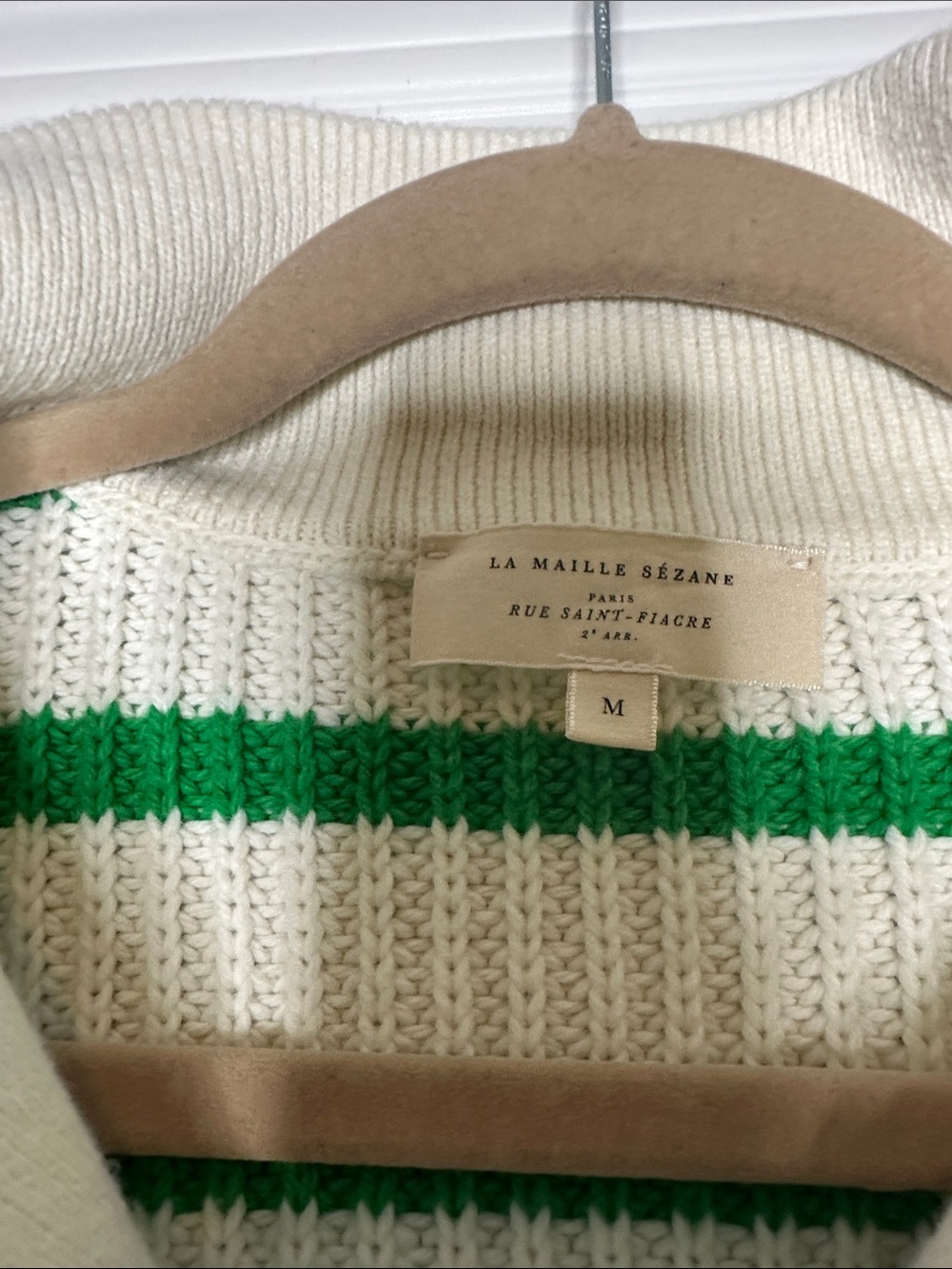 Sezane Kyam Jumper Ecru / Vert size M - Picture 4 of 9